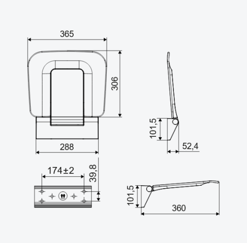 Excellent SEDURO PREMIUM siedzisko prysznicowe 160 kg białe DOEX.SP365.306.WH