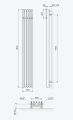 Excellent VERDI grzejnik pionowy 180 x 23 z haczykami
