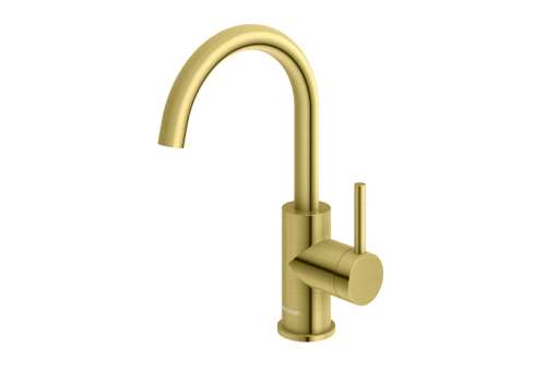 Kohlman AXEL bateria umywalkowa z obrotową wylewką złoty szczotkowany QB150AGDB