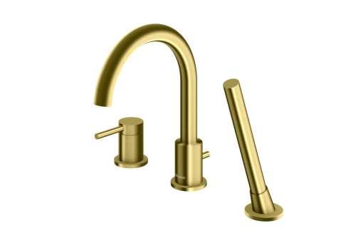 Kohlman AXEL bateria wannowa 3- otworowa złoty szczotkowany QB241AGDB