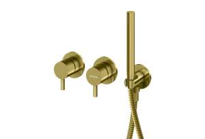 Kohlman AXEL bateria wannowo-natryskowa 2-otworowa podtynkowa złoty szczotkowany QW260AGDB 