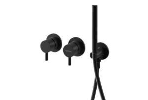 Kohlman AXEL bateria wannowo-natryskowa 2-otworowa podtynkowa czarny mat QW260AB