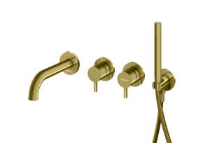 Kohlman AXEL bateria wannowa 4-otworowa podtynkowa złoty szczotkowany QW260AGDB230