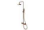Kohlman AXEL zestaw prysznicowy z termostatem i deszczownicą  miedź szczotkowana QW273ABC