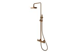 Kohlman AXEL zestaw prysznicowy z termostatem i deszczownicą  miedź szczotkowana QW273ABC