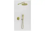 Kohlman AXEL zestaw prysznicowy podtynkowy z deszczownicą R25 złoty szczotkowany QW210AGDBR25