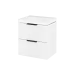 Excellent BLANKO szafka 49 cm z umywalką 2 szuflady uchwyt czarny mat  MLEX.6317.K.490.WHBL