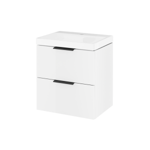 Excellent BLANKO szafka 49 cm z umywalką 2 szuflady uchwyt czarny mat  MLEX.6317.K.490.WHBL