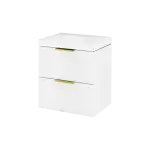 Excellent BLANKO szafka 49 cm z umywalką 2 szuflady uchwyt złoty połysk   MLEX.6317.K.490.WHGL