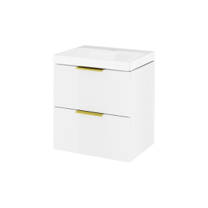 Excellent BLANKO szafka 49 cm z umywalką 2 szuflady uchwyt złoty połysk   MLEX.6317.K.490.WHGL