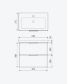 Excellent BLANCO szafka 49 cm z umywalką 2 szuflady