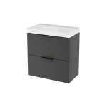 Excellent BLANKO szafka czarny soft 49 cm z umywalką 2 szuflady uchwyt czarny   MLEX.6317.K.490.BLBL