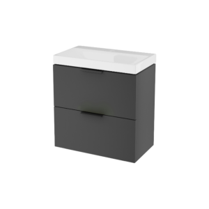 Excellent BLANKO szafka czarny soft 49 cm z umywalką 2 szuflady uchwyt czarny   MLEX.6317.K.490.BLBL