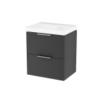 Excellent BLANKO szafka czarny soft 49 cm z umywalką 2 szuflady uchwyt chrom MLEX.6317.K.490.BLCR