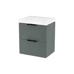 Excellent BLANKO szafka szałwiowy mat soft 49 cm z umywalką 2 szuflady uchwyt czarny  MLEX.6317.K.490.GNBL