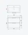 Excellent BLANCO szafka 49 cm z umywalką 2 szuflady