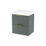 Excellent BLANKO szafka szałwiowy mat soft 49 cm z umywalką 2 szuflady uchwyt złoty połysk  MLEX.6317.K.490.GNGL