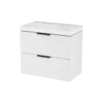 Excellent BLANKO szafka 64 cm z umywalką 2 szuflady uchwyt czarny   MLEX.6317.K.640.WHBL