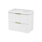 Excellent BLANKO szafka 64 cm z umywalką 2 szuflady uchwyt złoty połysk  MLEX.6317.K.640.WHGL