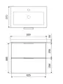 Excellent BLANCO szafka 64 cm z umywalką 2 szuflady