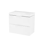 Excellent BLANKO szafka 64 cm z umywalką 2 szuflady uchwyt biały połysk   MLEX.6317.K.640.WHWH