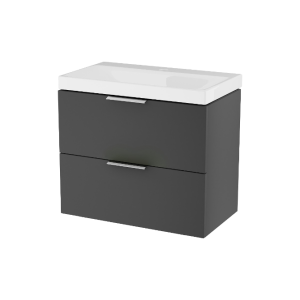 Excellent BLANKO szafka  czarny soft 64 cm z umywalką 2 szuflady uchwyt chrom  MLEX.6317.K.640.BLCR 