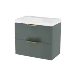 Excellent BLANKO szafka szałwiowy mat 64 cm z umywalką 2 szuflady  uchwyt złoty  połysk  MLEX.6317.K.640.GNGL