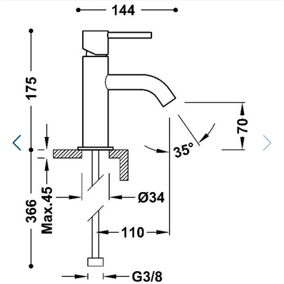 Tres STUDY bateria umywalkowa złota cava 26290301CA