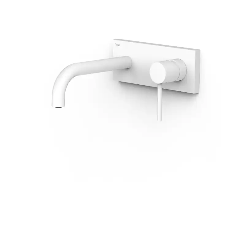 Tres STUDY bateria umywalkowa podtynkowa 18 cm biały mat 26230031BM