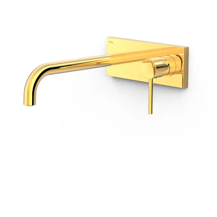 Tres STUDY bateria umywalkowa podtynkowa 24 cm złoty połysk 26230032OR
