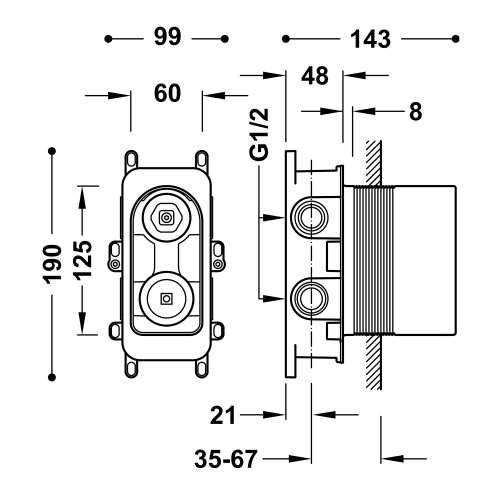 Tres RAPID-BOX element podtynkowy 2-drożny 20828110