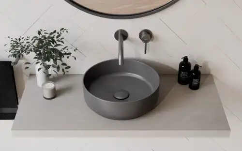 Besco VEO bateria umywalkowa podtynkowa gun metal BU-VS-GR