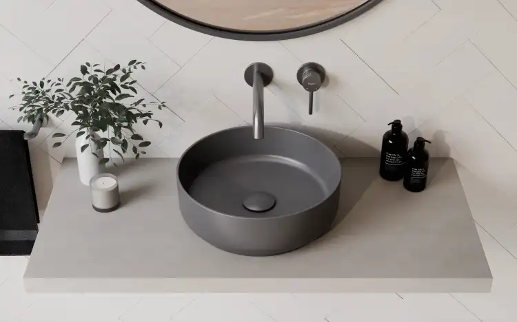 Besco VEO bateria umywalkowa podtynkowa gun metal BU-VS-GR