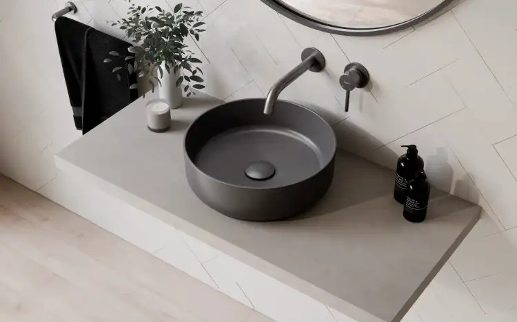 Besco VEO bateria umywalkowa podtynkowa gun metal BU-VS-GR