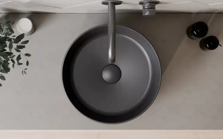 Besco VEO bateria umywalkowa podtynkowa gun metal BU-VS-GR