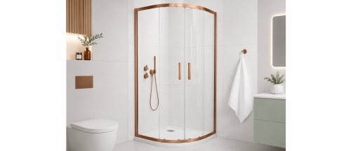 Radaway ALIENTA A 80 x 80 kabina półokrągła suwana miedź