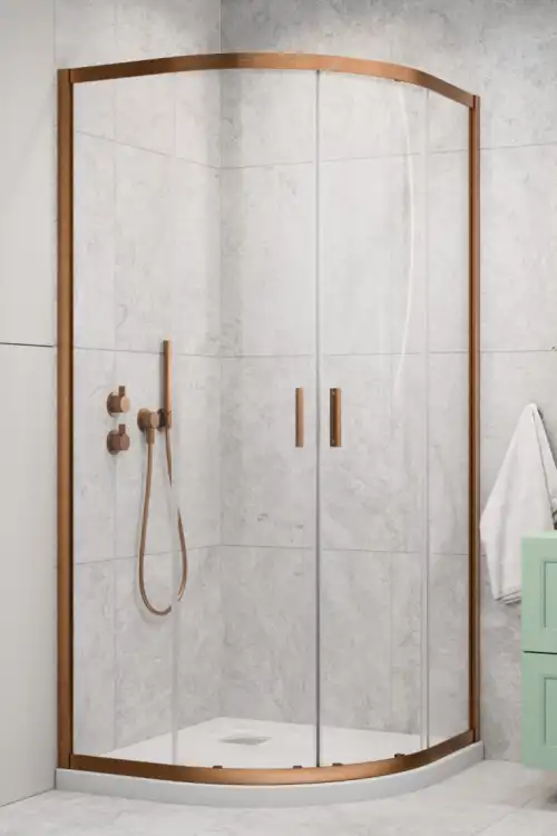Radaway ALIENTA A 90 x 90 kabina półokrągła suwana miedź