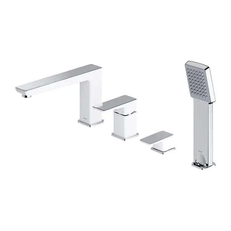 Omnires Parma bateria wannowa 4-otworowa  Chrom/Biały PM7432CRB