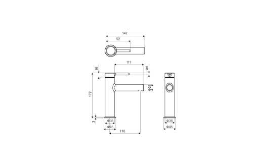 Excellent Pi bateria umywalkowa Czarny Mat