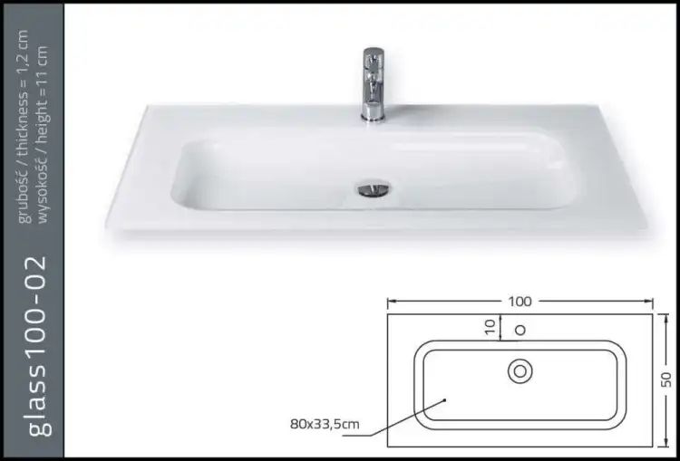 KRZEMIEŃ Glass umywalka szklana 100-02 kolor 31M