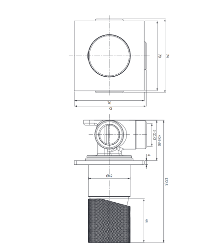 Omnires CONTOUR  bateria prysznicowa podtynkowa złoto szczotkowane