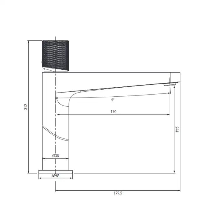 Omnires CONTOUR  bateria umywalkowa wysoka chrom