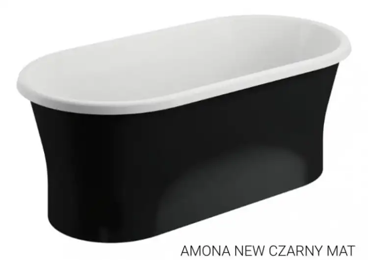 Polimat AMONA NEW wanna wolnostojąca akrylowa 150x75 czarny mat