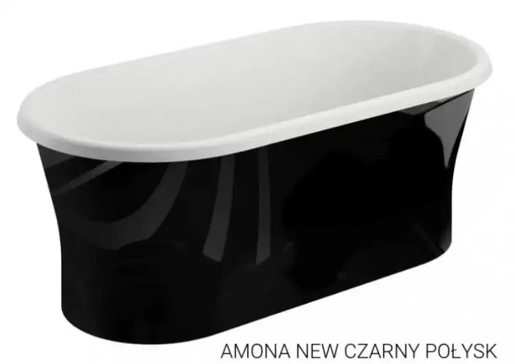 Polimat AMONA NEW wanna wolnostojąca akrylowa 150x75 czarny połysk