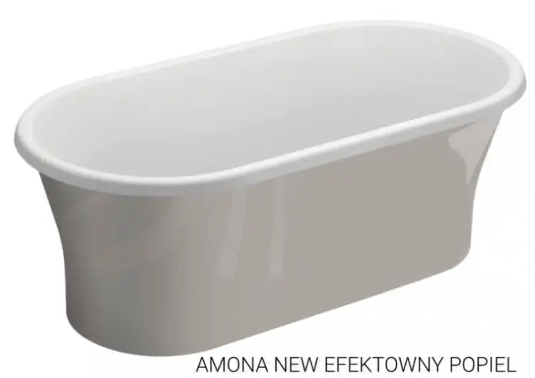 Polimat AMONA NEW wanna wolnostojąca akrylowa 150x75 popiel
