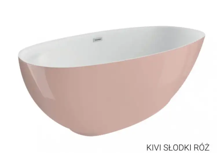 Polimat KIVI  wanna wolnostojąca akrylowa z półką 165 x 75 róż