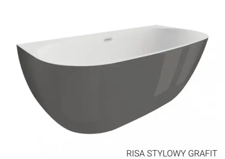 Polimat RISA wanna wolnostojąca przyścienna akrylowa 160 x 80 grafit