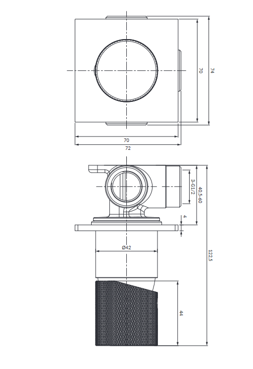 Omnires CONTOUR bateria natryskowa antracyt
