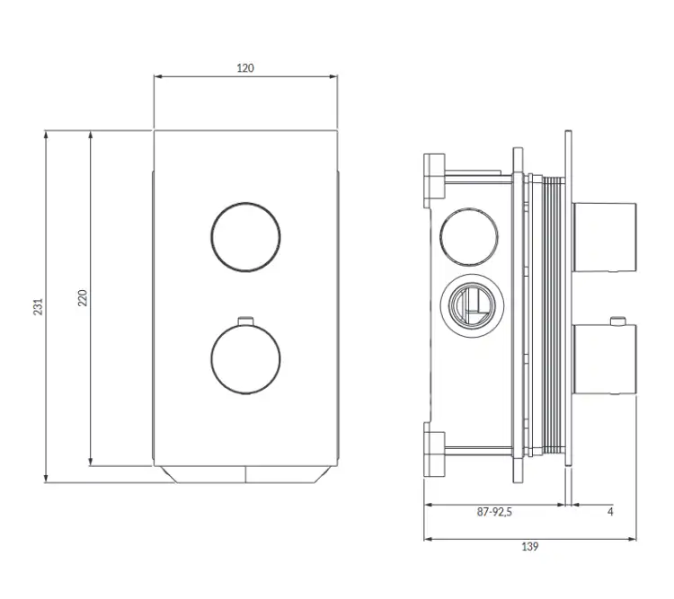Omnires CONTOUR bateria natryskowo-wannowa antracyt CT8036AT