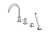 Kohlman AXEL bateria wannowa 4- otworowa chrom QB244A